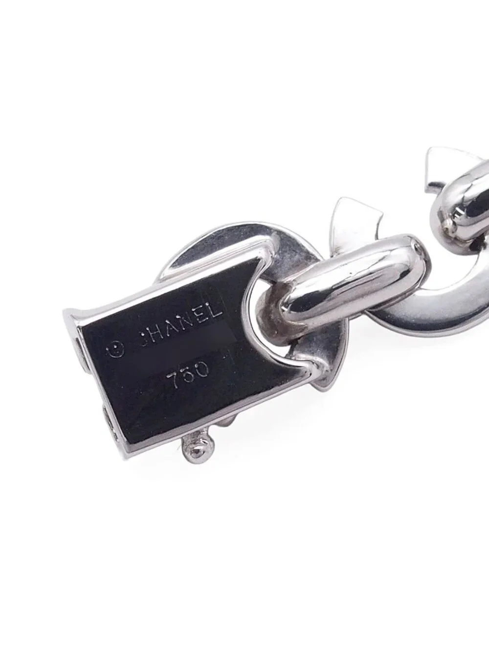 Chanel Charm Bracelet White Gold 18K Coco C Logo Link